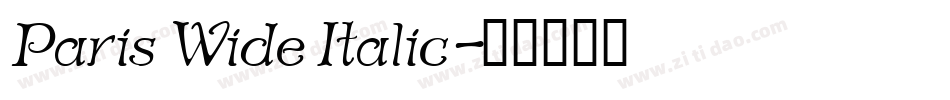 Paris Wide Italic字体转换
